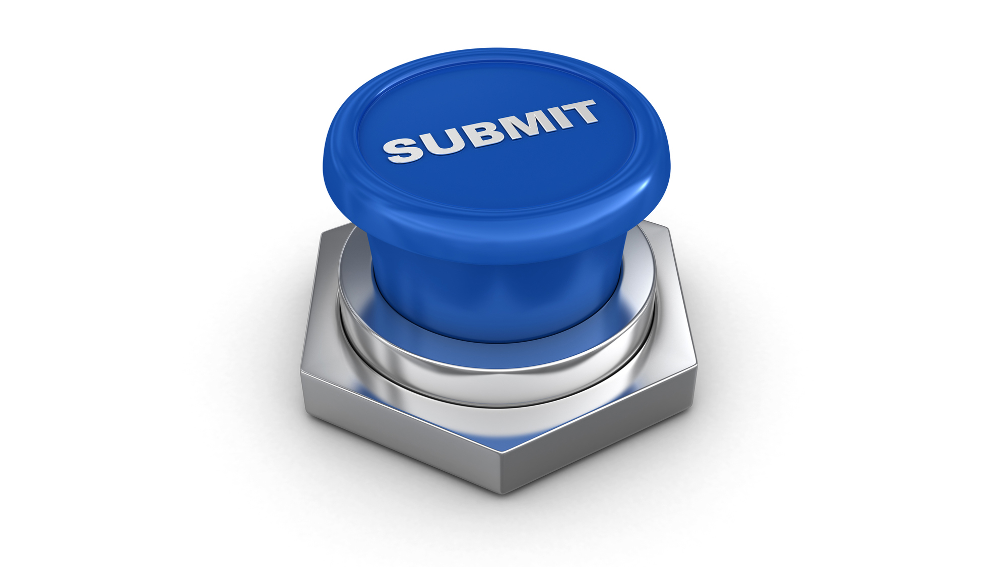 Silver stamp with a blue Submit top