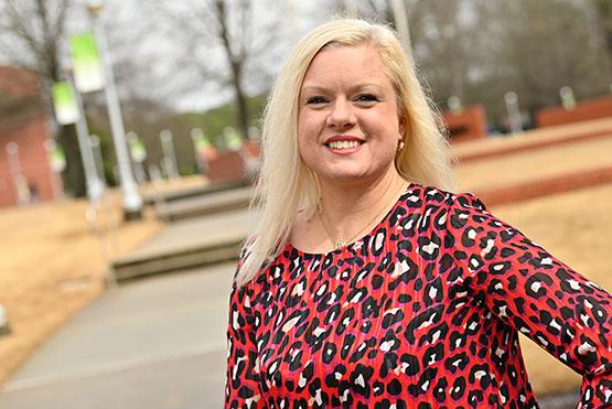 Jonelle Faal posing on GGC's campus