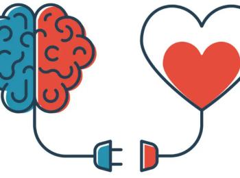 Emotional intelligence image with brain and heart connection