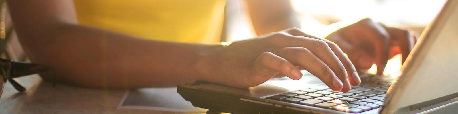 person typing on laptop person typing on laptop